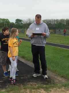 1 of 60 volunteers working at  4th Grade Track and Field!