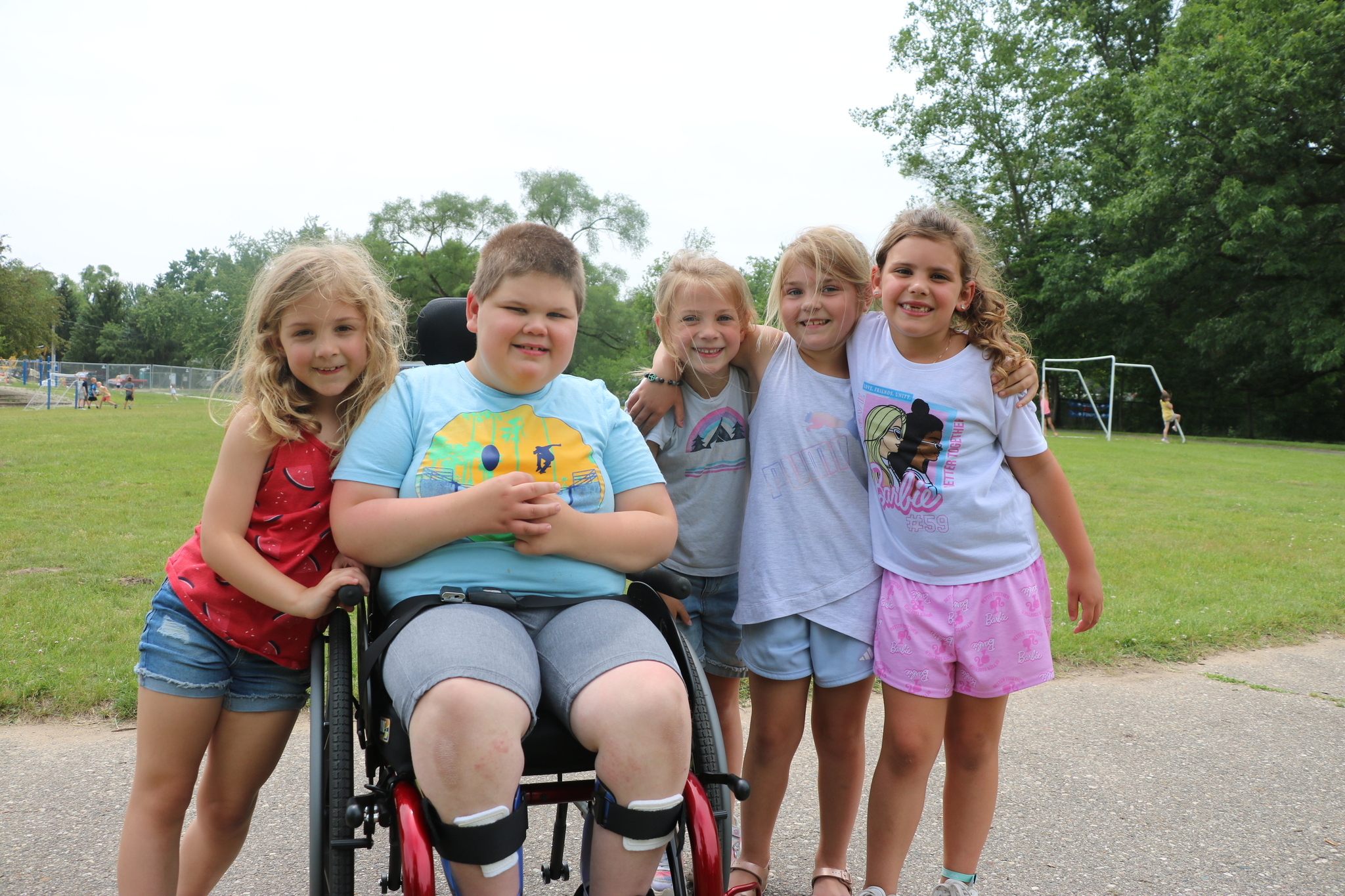 Hamilton Elementary first graders with classmate Jackson.