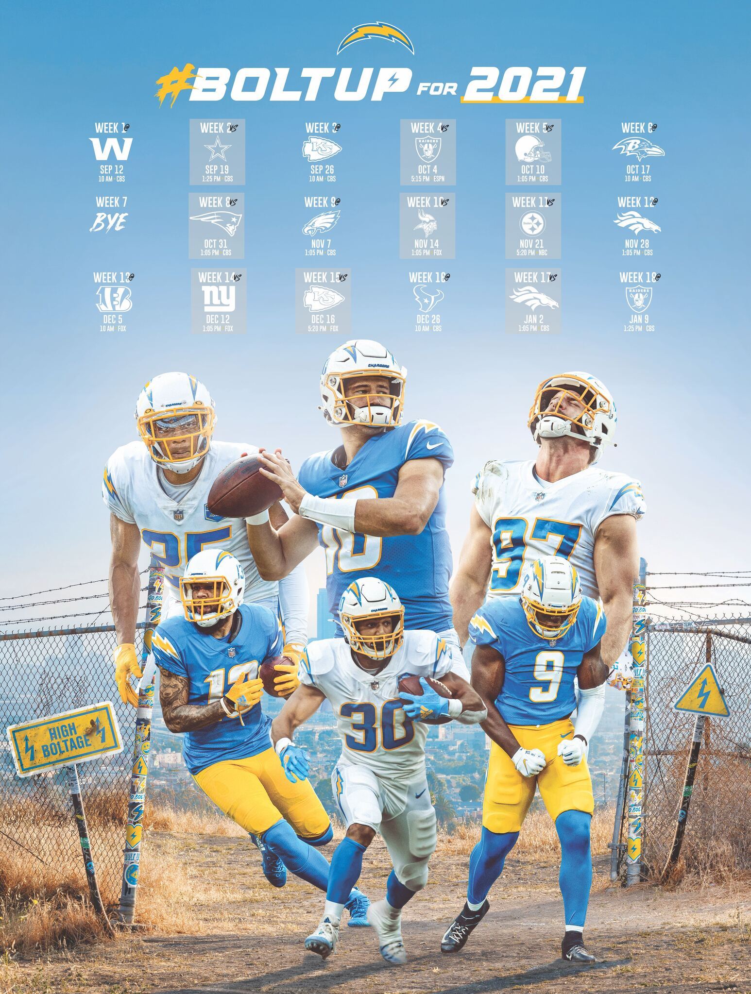 A poster Grant Wayner designed for the Los Angeles Chargers.